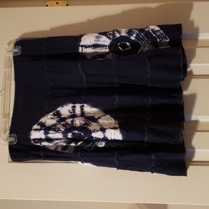 EUC INC International Concepts Blue and White Tie Dye Skirt Size XL